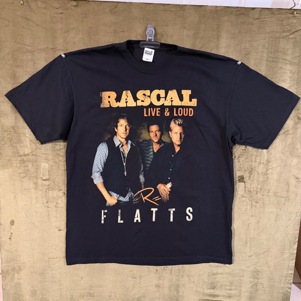Rascal Flatts Live & Loud 2013 Tour T-Shirt Mens XL Black Anvil Graphic Tee